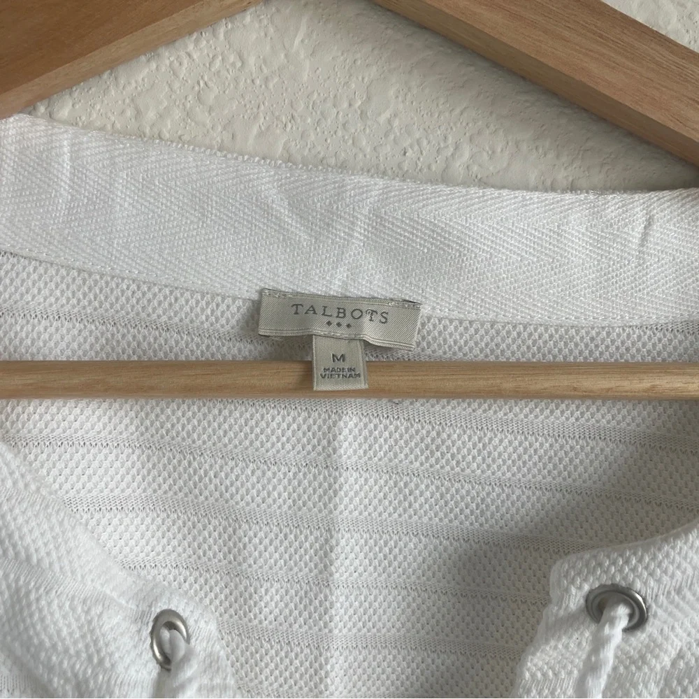 Talbots White Textured Long Sleeve Pullover NWT - Picture 2 of 5